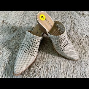 Seven Dials Perforated Leather Block Heel Mule